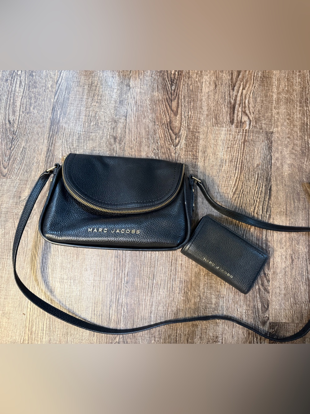 Marc Jacobs Black Pebbled Leather Crossbody with wallet
